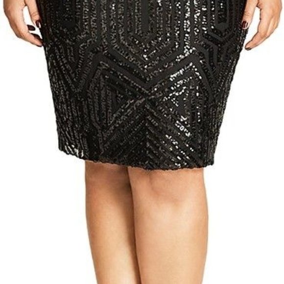 City Chic Sequin Skirt - Picture 3 of 3